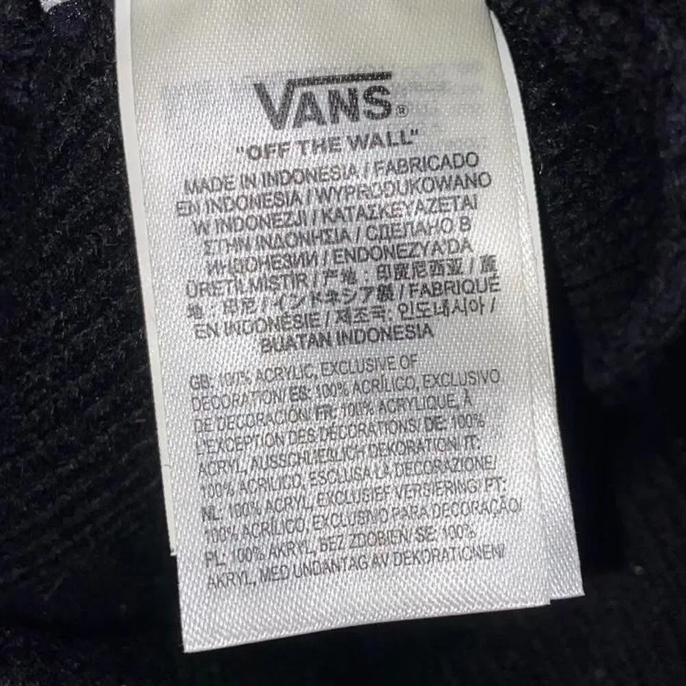 Vans Men's Black and White Hat Beanie